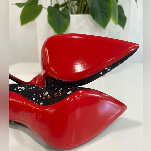 Christian Louboutin Black and Red Heels - Picture 4 of 8